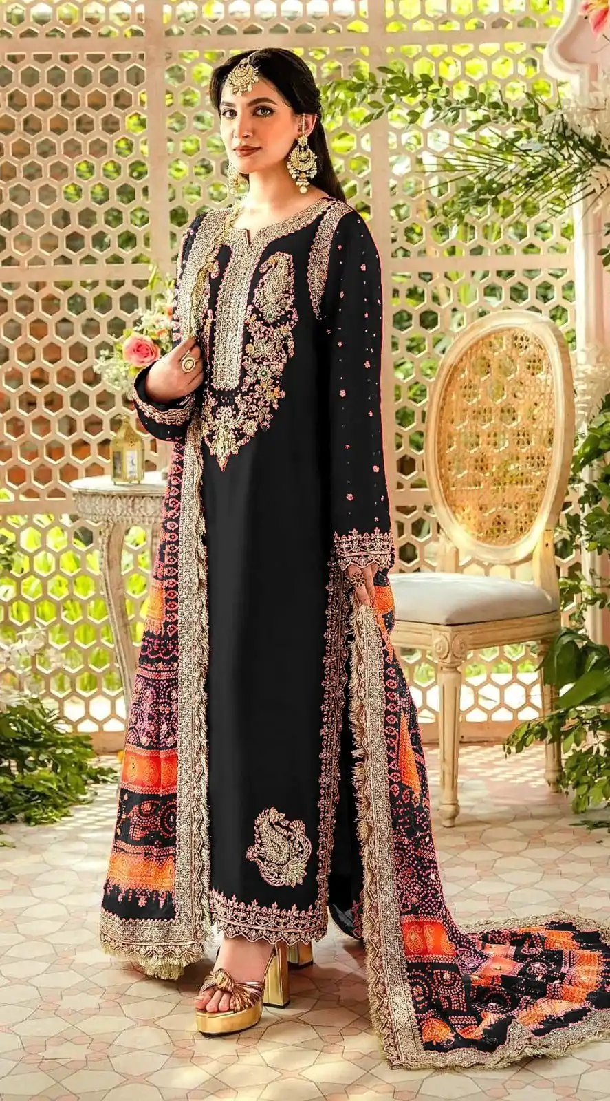 FC MARIA-A 1074 Black Color Georgette Embroidery Work Salwar Suit Wedding, Party, Festive events, Expected Delivery  4-6 Working Days @2149 | Casual Suits, Creative suits, Designer Suits, Palazzo Suits, Party Wear Suits, Patiala Suits, Salwar suit, Straight Suits