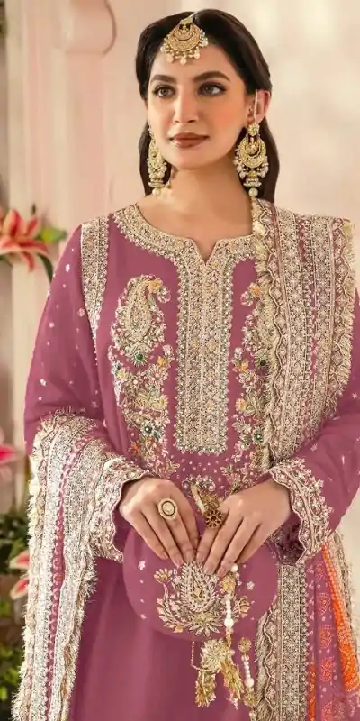 FC MARIA-A 1074 Pink Color Georgette Embroidery Work Salwar Suit Wedding, Party, Festive events, Expected Delivery 4-6 Working Days @2149 | Casual Suits, Creative suits, Designer Suits, Palazzo Suits, Party Wear Suits, Patiala Suits, Salwar suit, Straight Suits