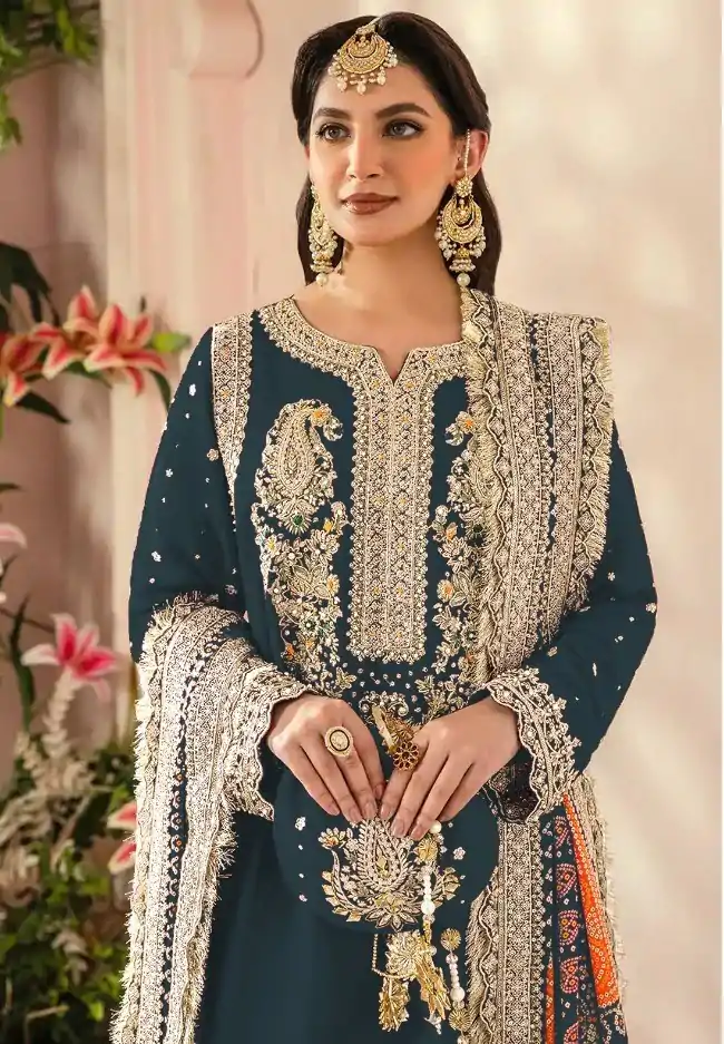 FC MARIA-A 1074 Stone Green Color Georgette Embroidery Work Salwar Suit Wedding, Party, Festive events, Expected Delivery 4-6 Working Days @2149 | Casual Suits, Creative suits, Designer Suits, Palazzo Suits, Party Wear Suits, Patiala Suits, Salwar suit, Straight Suits