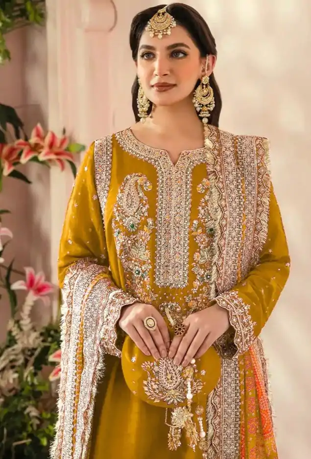 FC MARIA-A 1074 Yellow Color Georgette Embroidery Work Salwar Suit Wedding, Party, Festive events, Expected Delivery  4-6 Working Days @2149 | Casual Suits, Creative suits, Designer Suits, Palazzo Suits, Party Wear Suits, Patiala Suits, Salwar suit, Straight Suits