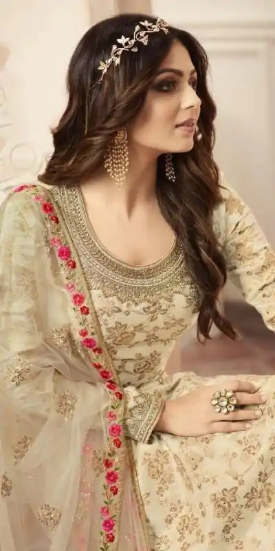 FC L.t 5404 Cream Color Jacquard Silk Georgette Diamond Sharara Suit Wedding, Party, Festive Expected Delivery 4-6 Working Days  @2999/- | Jump Suits, Casual Suits, Creative suits, Designer Suits, Palazzo Suits, Party Wear Suits, Patiala Suits, Salwar suit, Straight Suits