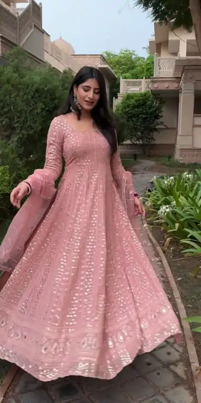 VLM 207 Pink Color Georgette Embroidery Sequence Salwar Suit Wedding, Party, Festive, Events Expected Delivery 4-6 Working Days @ 2449/- Only | Casual Suits, Creative suits, Designer Suits, Party Wear Suits, Salwar suit, Straight Suits