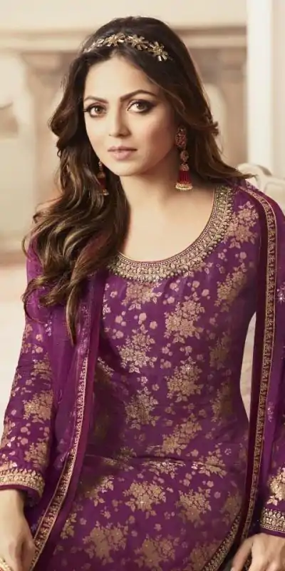 FC L.t 5403 Purple Color Jacquard Silk Georgette Diamond Sharara Suit Wedding, Party, Festive Expected Delivery 4-6 Working Days  @2999/- | Jump Suits, Casual Suits, Creative suits, Designer Suits, Palazzo Suits, Party Wear Suits, Patiala Suits, Salwar suit, Straight Suits