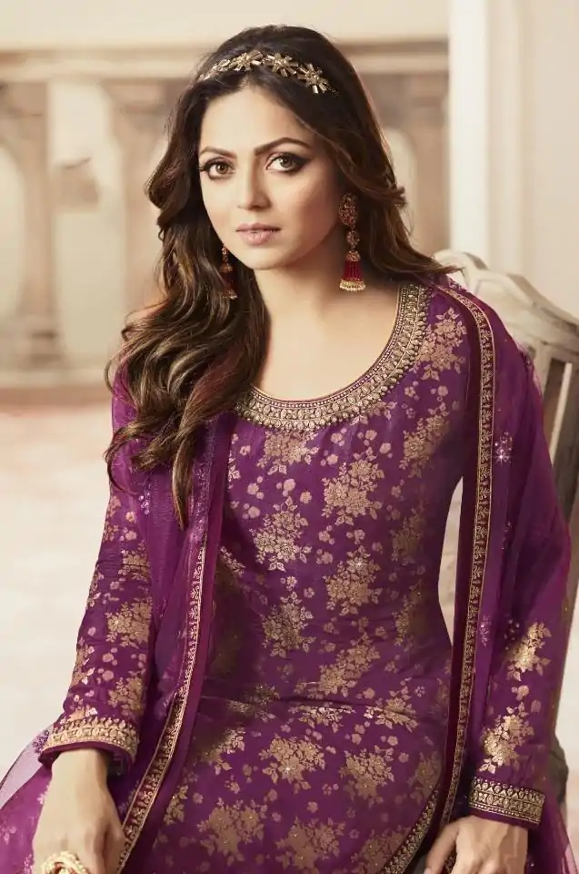 FC L.t 5403 Purple Color Jacquard Silk Georgette Diamond Sharara Suit Wedding, Party, Festive Expected Delivery 4-6 Working Days  @2999/- | Jump Suits, Casual Suits, Creative suits, Designer Suits, Palazzo Suits, Party Wear Suits, Patiala Suits, Salwar suit, Straight Suits
