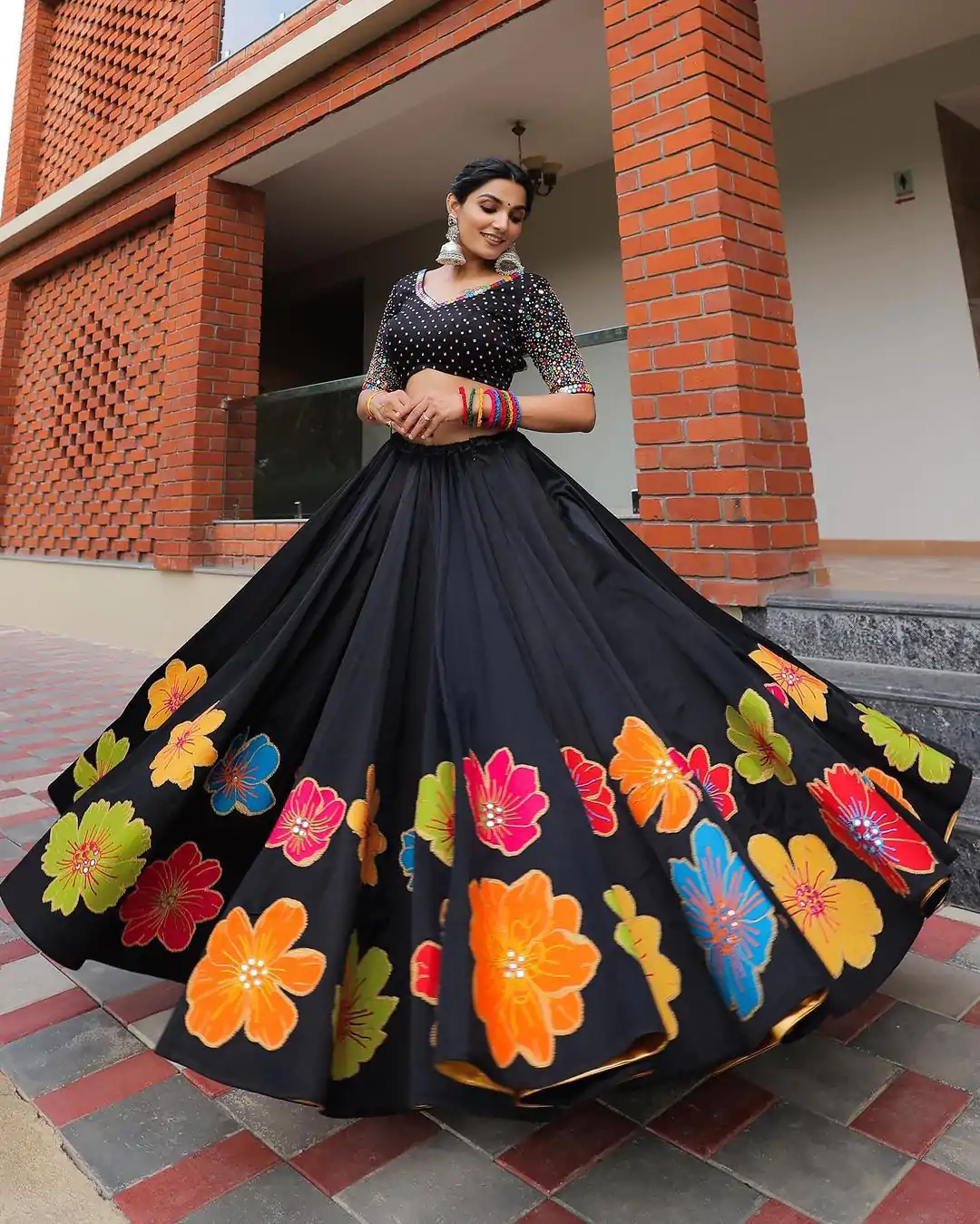 LG 576 Black Color Pure Cotton Printed Mirror Work Lehenga Choli Traditional Wear, Festive, Wedding, Events Expected Delivery 4-6 Working Days @1899/- | Creative Lehenga, Designer Lehenga, Embroidered Lehenga, Lehenga, Party Wear Lehenga