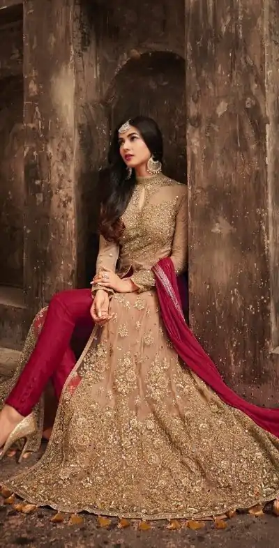 FC Maisha 5704 Golden & Red Color Heavy Net Embroidery Salwar Suit Wedding, Party, Festive events, Expected Delivery  4-6 Working Days @2199 | Casual Suits, Creative suits, Designer Suits, Palazzo Suits, Party Wear Suits, Patiala Suits, Salwar suit, Straight Suits