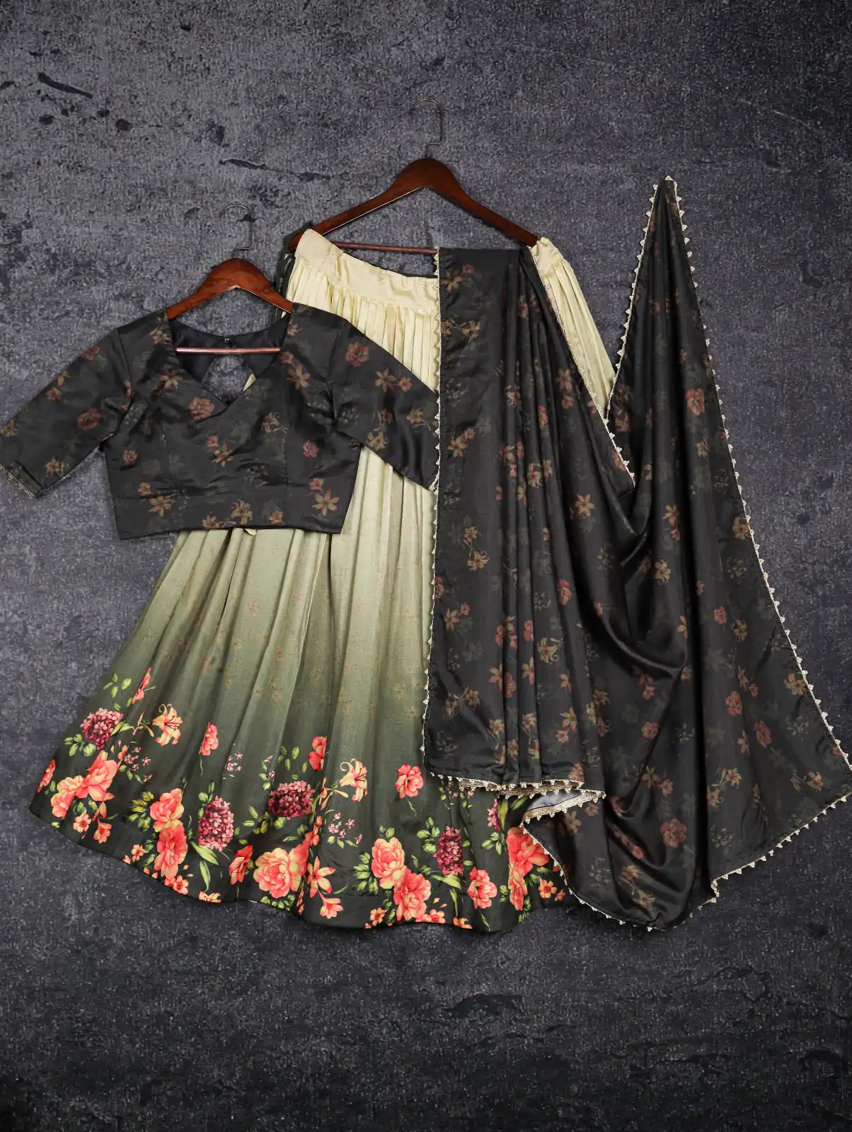 LNB 1018 Green Color Tussar Silk Floral Printed Lehenga Choli  Wedding, Party, Festive, Events Etc. Expected Delivery 4-6 Working Days @1949 | Creative Lehenga, Designer Lehenga, Embroidered Lehenga, Lehenga, Party Wear Lehenga