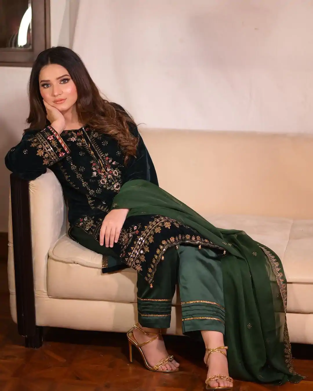 ZF 345 Green Color Viscose Velvet Embroidery Salwar Suit Casual, Wedding, Party, Events Etc. Expected Delivery 4-6 Working Days 1899/- | Jump Suits, Casual Suits, Creative suits, Designer Suits, Palazzo Suits, Party Wear Suits, Patiala Suits, Salwar suit, Straight Suits