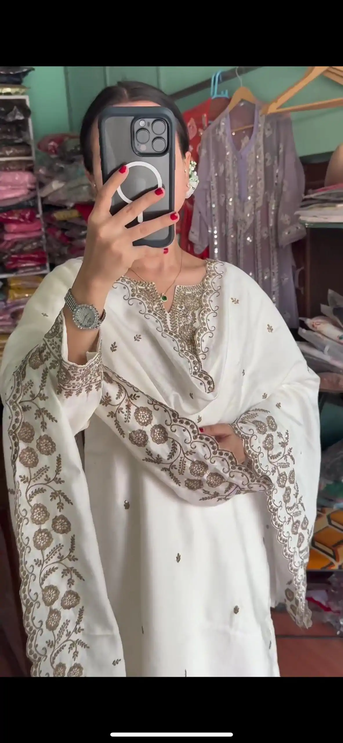 SRK 5178 White Color Chinnon Silk Sequence Salwar Suit Wedding, Party, Festive, Events Expected Delivery 4-6 Working Days @ 1899/- | Jump Suits, Casual Suits, Creative suits, Designer Suits, Palazzo Suits, Party Wear Suits, Patiala Suits, Salwar suit, Straight Suits