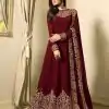 FC TL 1701 Dark Maroon Color Georgette Cording Embroidery Sharara Suit Wedding, Party, Festive Expected Delivery 4-6 Working Days  @1749/- | Jump Suits, Casual Suits, Creative suits, Designer Suits, Palazzo Suits, Party Wear Suits, Patiala Suits, Salwar suit, Straight Suits
