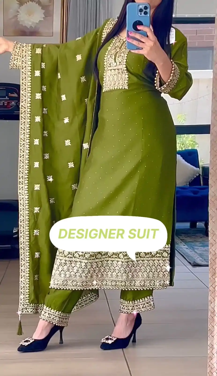 SSR 467 Green Chinnon Silk Embroidery Sequins Sharara Suit Wedding, Party, Festive, Events Etc. Expected Delivery 4-6 Working Days @1999/- | Casual Suits, Creative suits, Designer Suits, Palazzo Suits, Party Wear Suits, Salwar suit, Straight Suits