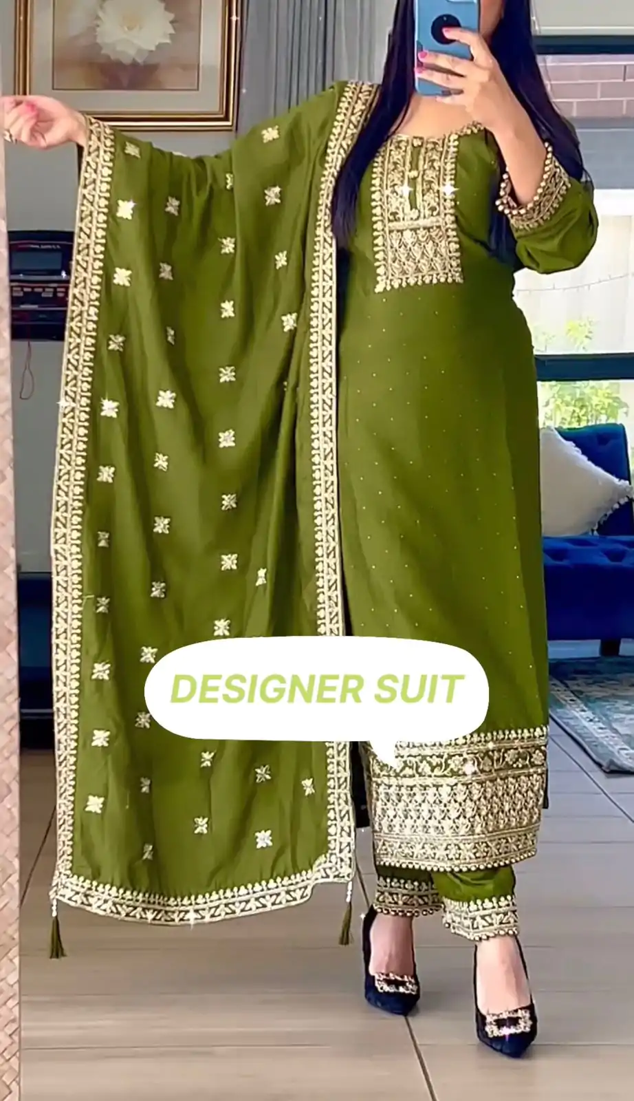 SSR 467 Green Chinnon Silk Embroidery Sequins Sharara Suit Wedding, Party, Festive, Events Etc. Expected Delivery 4-6 Working Days @1999/- | Casual Suits, Creative suits, Designer Suits, Palazzo Suits, Party Wear Suits, Salwar suit, Straight Suits