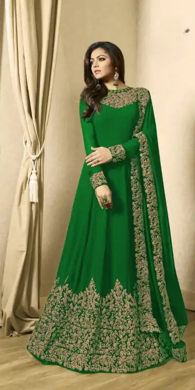 FC TL 1701 Green Color Georgette Cording Embroidery Sharara Suit Wedding, Party, Festive Expected Delivery 4-6 Working Days  @1749/- | Jump Suits, Casual Suits, Creative suits, Designer Suits, Palazzo Suits, Party Wear Suits, Patiala Suits, Salwar suit, Straight Suits