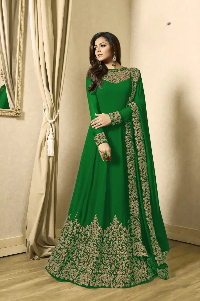 FC TL 1701 Green Color Georgette Cording Embroidery Sharara Suit Wedding, Party, Festive Expected Delivery 4-6 Working Days  @1749/- | Jump Suits, Casual Suits, Creative suits, Designer Suits, Palazzo Suits, Party Wear Suits, Patiala Suits, Salwar suit, Straight Suits