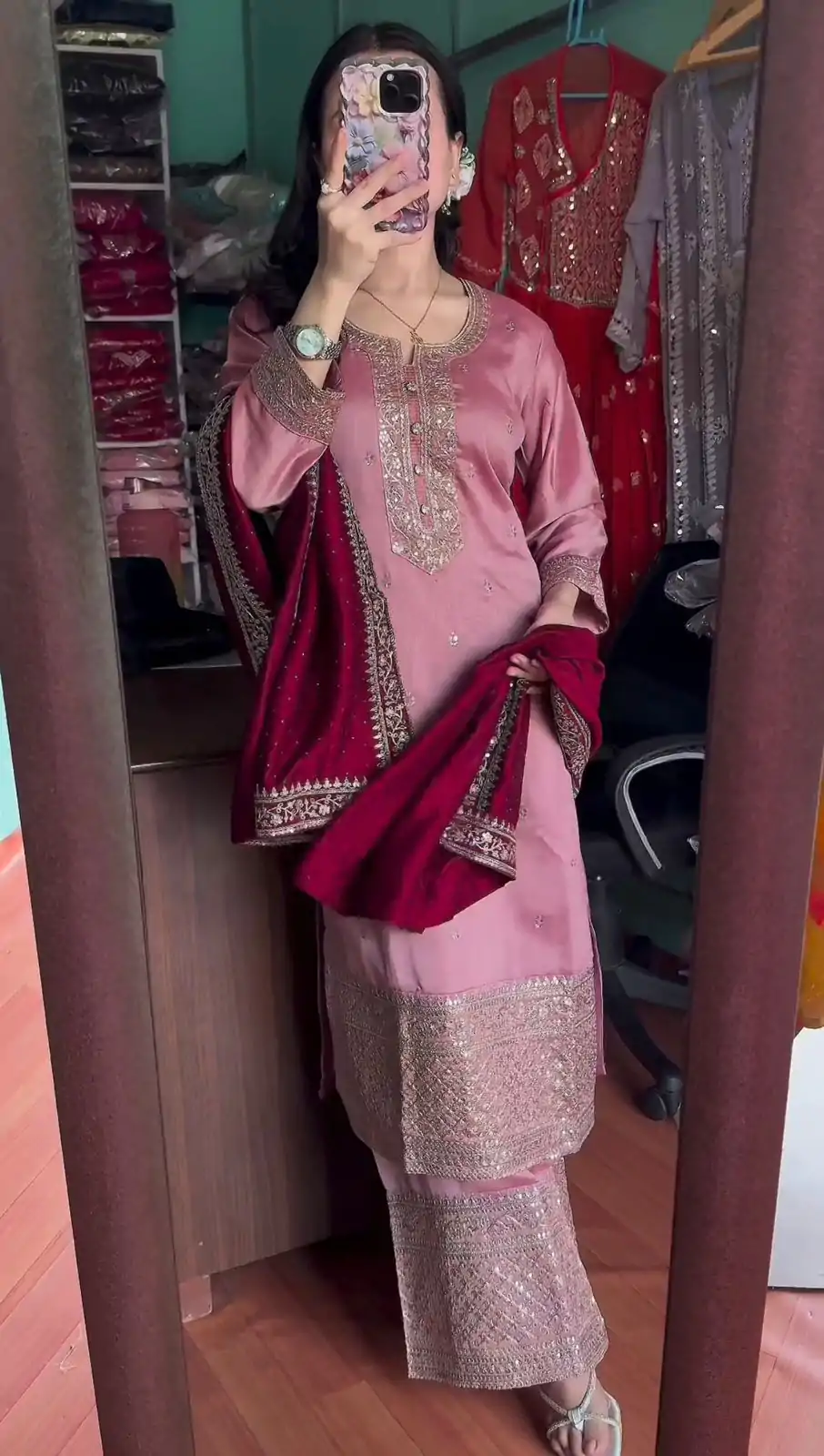 SRK 5140 Peach Color Pure Chinnon Silk Embroidery Sequence Salwar Suit Wedding, Party, Festive, Events Expected Delivery 4-6 Working Days @ 1899/- | Jump Suits, Casual Suits, Creative suits, Designer Suits, Palazzo Suits, Party Wear Suits, Patiala Suits, Salwar suit, Straight Suits
