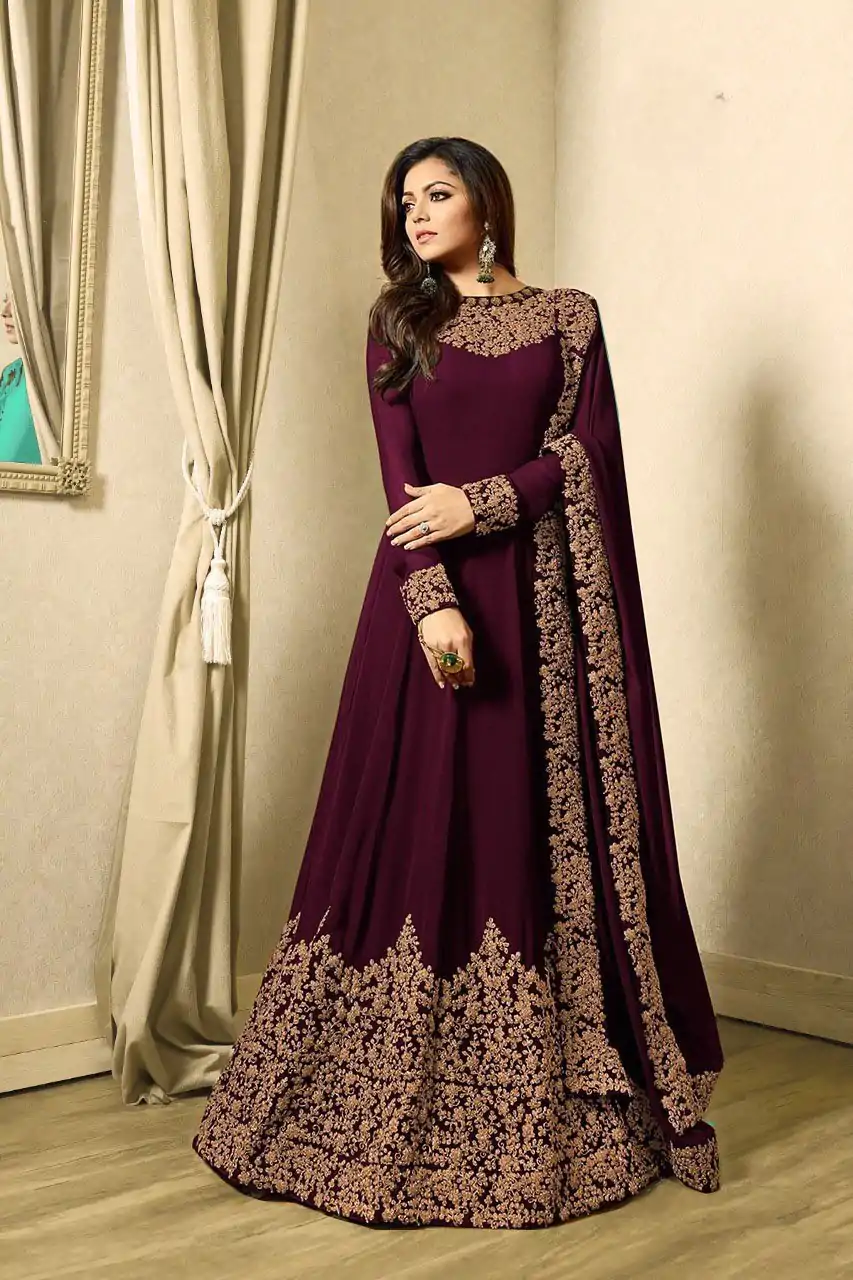 FC TL 1701 Purple Color Georgette Cording Embroidery Sharara Suit Wedding, Party, Festive Expected Delivery 4-6 Working Days  @1749/- | Jump Suits, Casual Suits, Creative suits, Designer Suits, Palazzo Suits, Party Wear Suits, Patiala Suits, Salwar suit, Straight Suits
