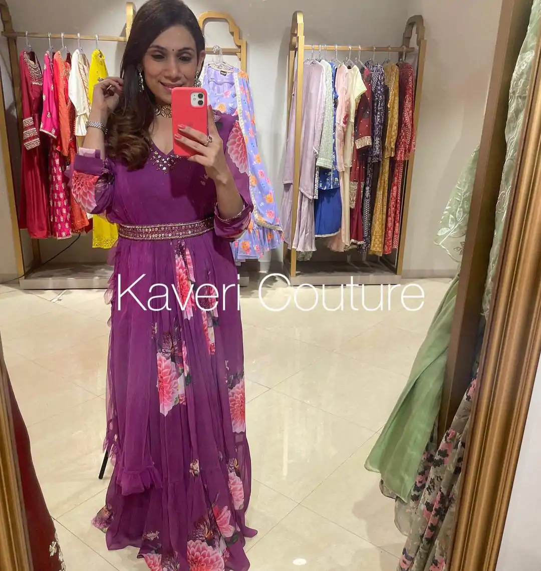 MF 433 Purple Color Sequence Coding Embroidery Work Gown Casual, Party, Wedding, Festive, Events Etc.  Expected Delivery  4-6 Working Days @1949/- Only | Bollywood Gowns, Creative Gowns, Designer Gowns, Gowns, Party Wear Gowns