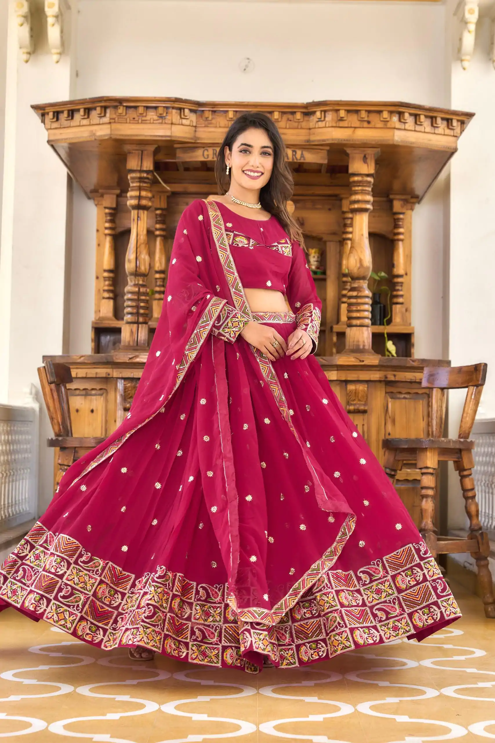 Ram 019 Purple Color Georgette Sequence Embroidery Lehenga Choli Casual, Wedding, Festive, Events Expected Delivery 4-6 Working Days @2549/- | Creative Lehenga, Designer Lehenga, Embroidered Lehenga, Lehenga, Party Wear Lehenga
