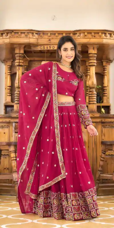 Ram 019 Purple Color Georgette Sequence Embroidery Lehenga Choli Casual, Wedding, Festive, Events Expected Delivery 4-6 Working Days @2549/- | Creative Lehenga, Designer Lehenga, Embroidered Lehenga, Lehenga, Party Wear Lehenga