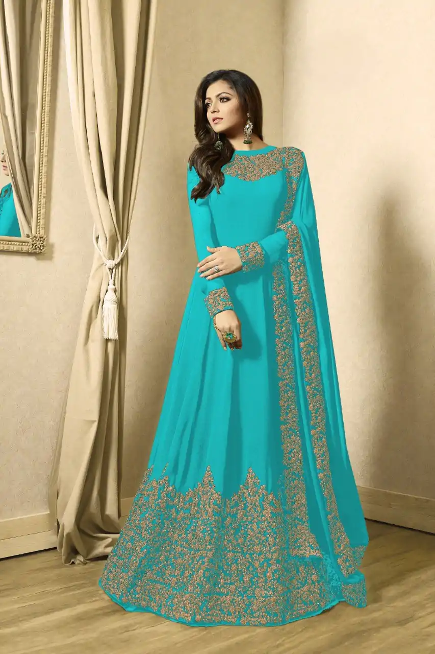 FC TL 1701 Sky Blue Color Georgette Cording Embroidery Sharara Suit Wedding, Party, Festive Expected Delivery 4-6 Working Days  @1749/- | Jump Suits, Casual Suits, Creative suits, Designer Suits, Palazzo Suits, Party Wear Suits, Patiala Suits, Salwar suit, Straight Suits
