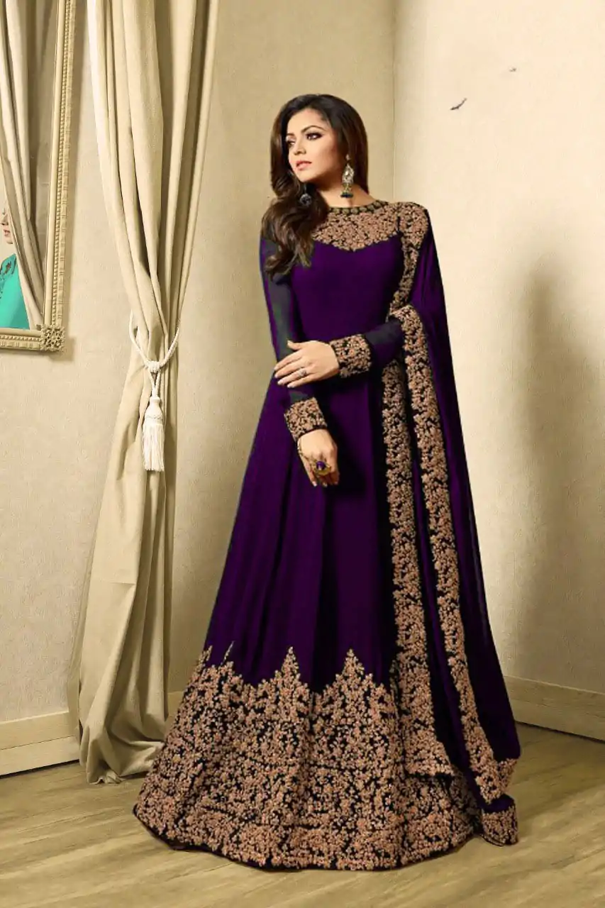 FC TL 1701 Violet Color Georgette Cording Embroidery Sharara Suit Wedding, Party, Festive Expected Delivery 4-6 Working Days  @1749/- | Jump Suits, Casual Suits, Creative suits, Designer Suits, Palazzo Suits, Party Wear Suits, Patiala Suits, Salwar suit, Straight Suits