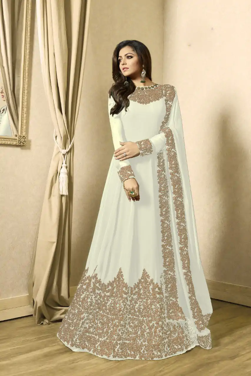 FC TL 1701 White Color Georgette Cording Embroidery Sharara Suit Wedding, Party, Festive Expected Delivery 4-6 Working Days  @1749/- | Jump Suits, Casual Suits, Creative suits, Designer Suits, Palazzo Suits, Party Wear Suits, Patiala Suits, Salwar suit, Straight Suits