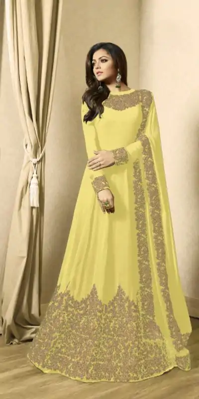 FC TL 1701 Yellow Color Georgette Cording Embroidery Sharara Suit Wedding, Party, Festive Expected Delivery 4-6 Working Days  @1749/- | Jump Suits, Casual Suits, Creative suits, Designer Suits, Palazzo Suits, Party Wear Suits, Patiala Suits, Salwar suit, Straight Suits