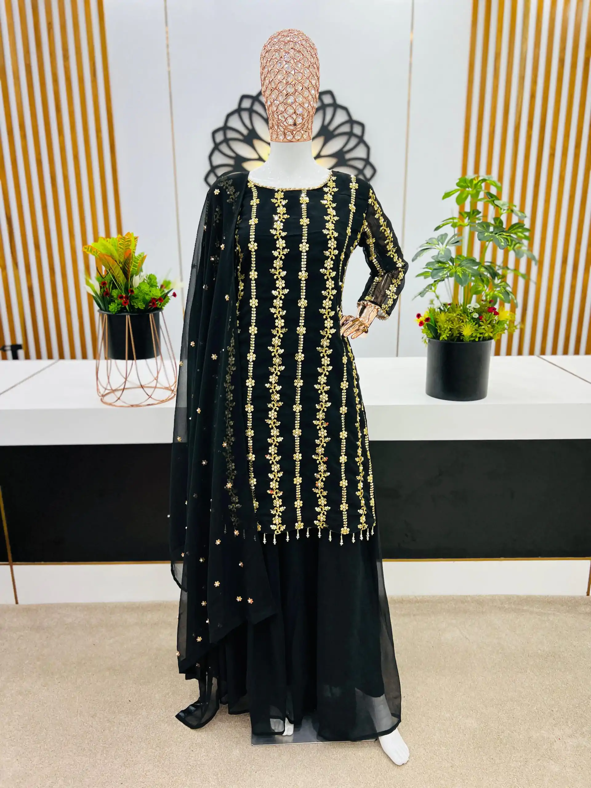 SRK 5121 Black Color Georgette Heavy Sequence Embroidery Salwar Suit Wedding, Party, Festive, Events Expected Delivery 4-6 Working Days @ 1899/- | Jump Suits, Casual Suits, Creative suits, Designer Suits, Palazzo Suits, Party Wear Suits, Patiala Suits, Salwar suit, Straight Suits