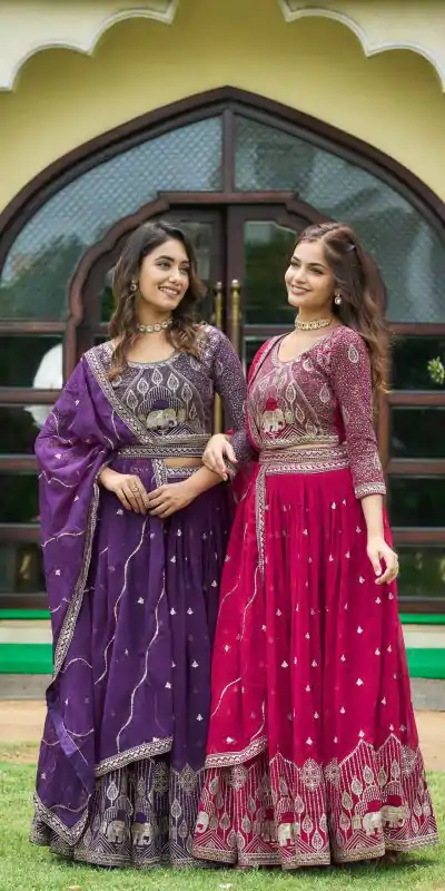 Ram 023 Rani Color Sequence Georgette Embroidery Lehenga Choli Casual, Wedding, Festive, Events Expected Delivery 4-6 Working Days @3049/- | Bollywood Lehenga, Creative Lehenga, Designer Lehenga, Embroidered Lehenga, Lehenga, Party Wear Lehenga