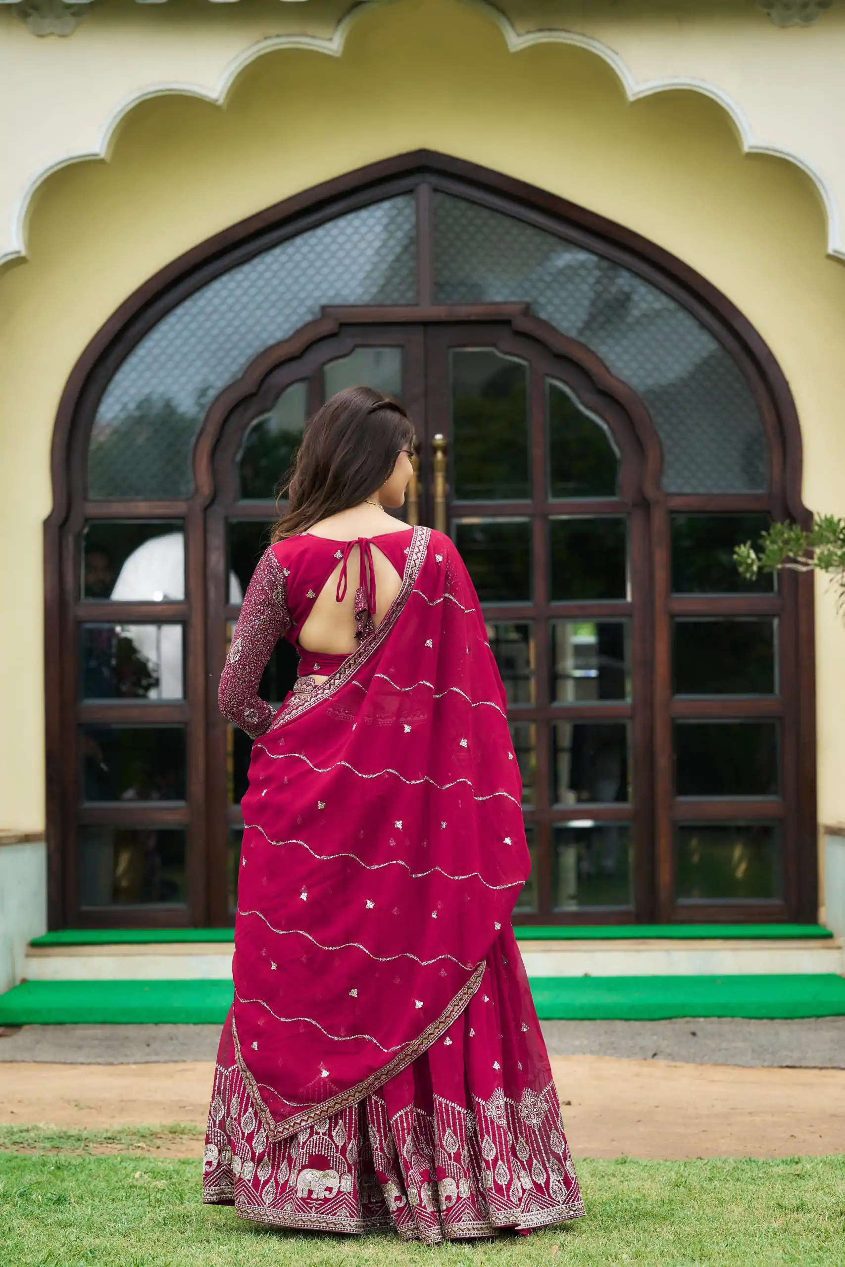 Ram 023 Rani Color Sequence Georgette Embroidery Lehenga Choli Casual, Wedding, Festive, Events Expected Delivery 4-6 Working Days @3049/- | Bollywood Lehenga, Creative Lehenga, Designer Lehenga, Embroidered Lehenga, Lehenga, Party Wear Lehenga