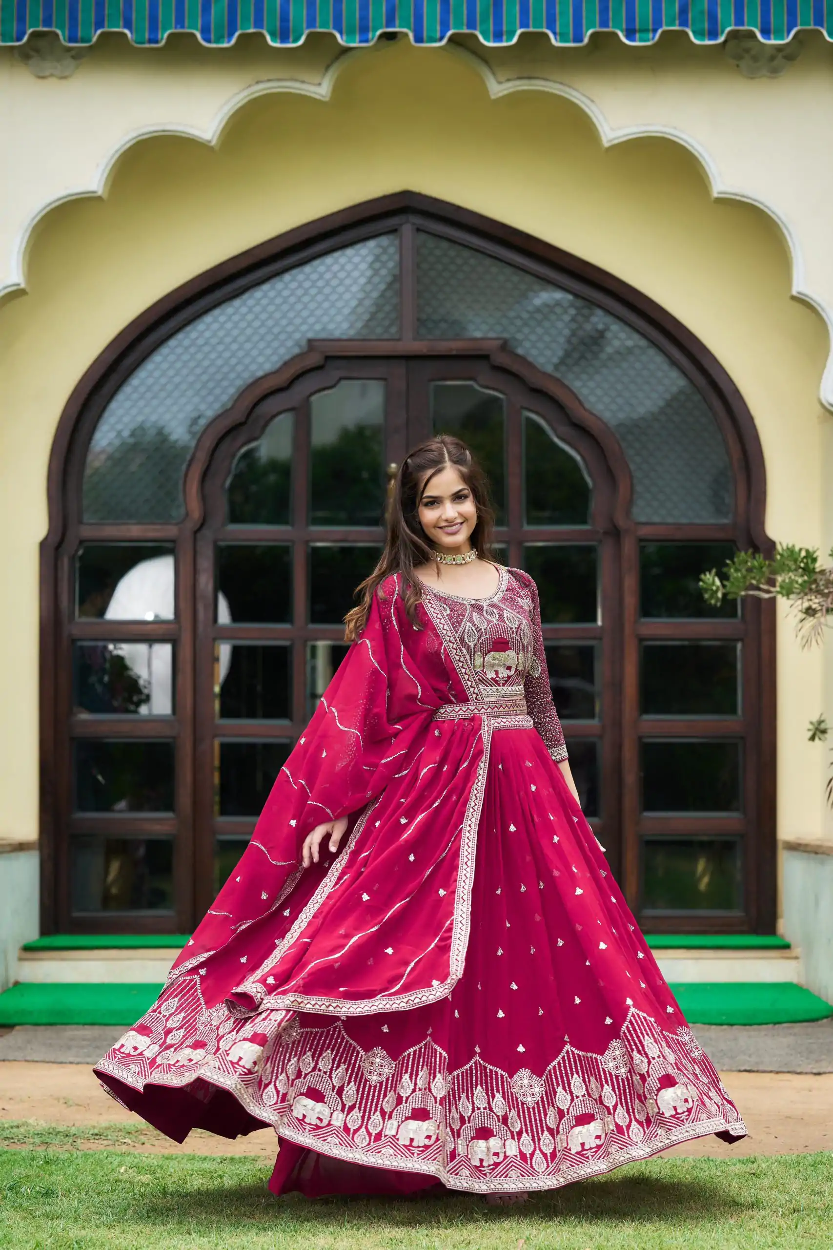 Ram 023 Rani Color Sequence Georgette Embroidery Lehenga Choli Casual, Wedding, Festive, Events Expected Delivery 4-6 Working Days @3049/- | Bollywood Lehenga, Creative Lehenga, Designer Lehenga, Embroidered Lehenga, Lehenga, Party Wear Lehenga