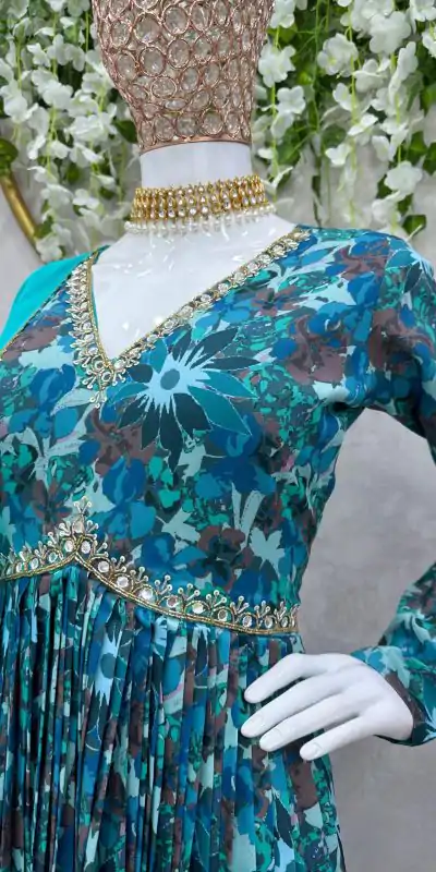 RTC 5649 Blue Color Maslin Silk Digital Printed Salwar Suit Wedding, Party, Festive, Events Etc. Expected Delivery 4-6 Working Days @2049/- | Jump Suits, Casual Suits, Creative suits, Designer Suits, Palazzo Suits, Party Wear Suits, Patiala Suits, Salwar suit, Straight Suits