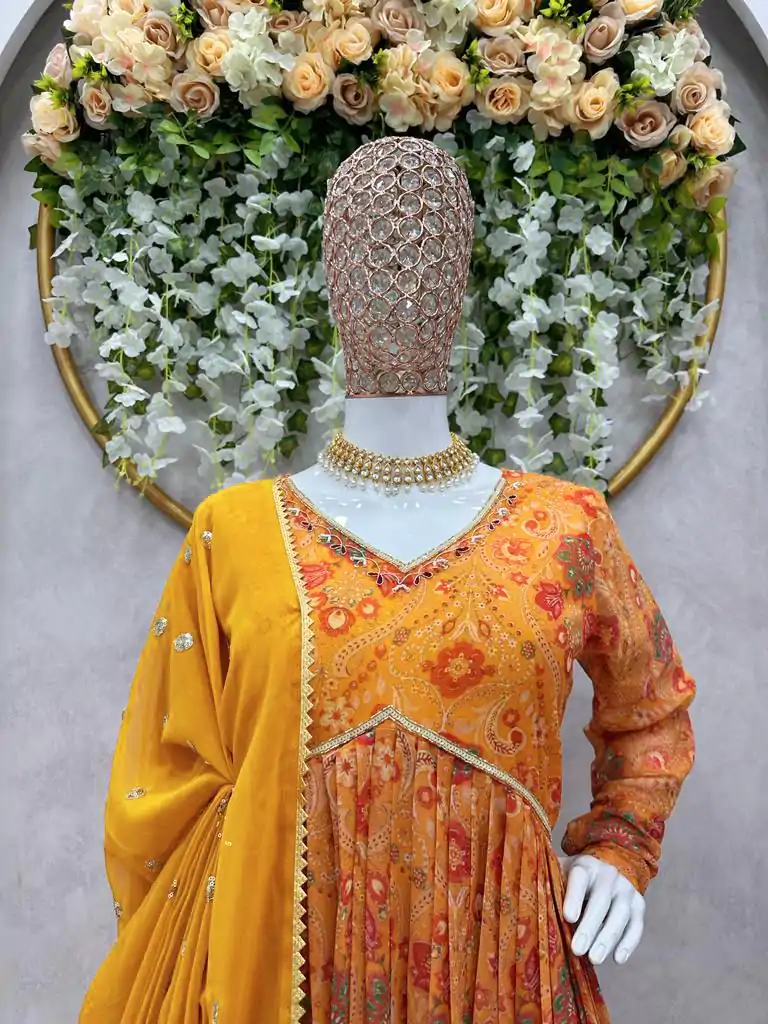 RTC 5575 Yellow Color Foix Georgette Digital Printed Salwar Suit Wedding, Party, Festive, Events Etc. Expected Delivery 4-6 Working Days @2049/- | Casual Suits, Creative suits, Designer Suits, Palazzo Suits, Party Wear Suits, Patiala Suits, Salwar suit, Straight Suits