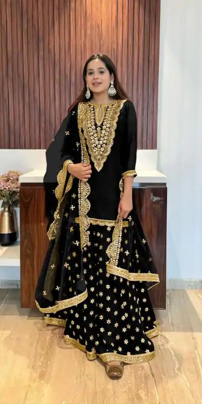 NSR 784 Black Color Georgette Embroidery Sequence Mirror Hand Work Salwar Suit Casual, Party Festive, Events Etc. Expected Delivery 4-6 Working Days @2050/ | Jump Suits, Casual Suits, Creative suits, Designer Suits, Palazzo Suits, Party Wear Suits, Patiala Suits, Salwar suit, Straight Suits