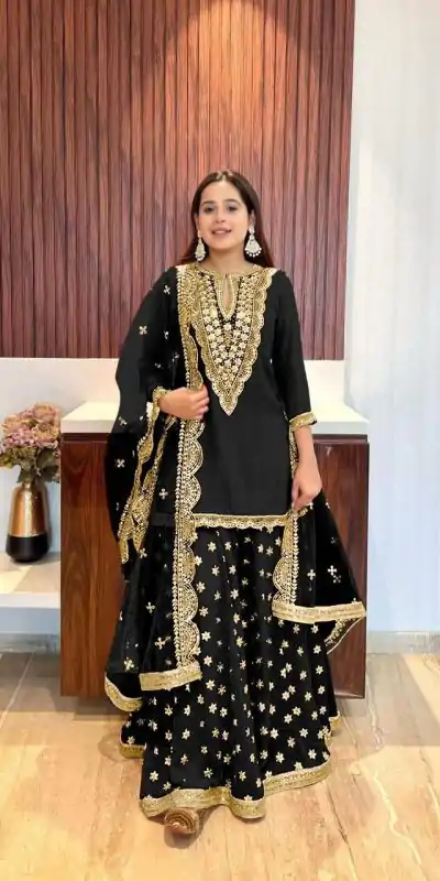 NSR 784 Black Color Georgette Embroidery Sequence Mirror Hand Work Salwar Suit Casual, Party Festive, Events Etc. Expected Delivery 4-6 Working Days @2050/ | Jump Suits, Casual Suits, Creative suits, Designer Suits, Palazzo Suits, Party Wear Suits, Patiala Suits, Salwar suit, Straight Suits