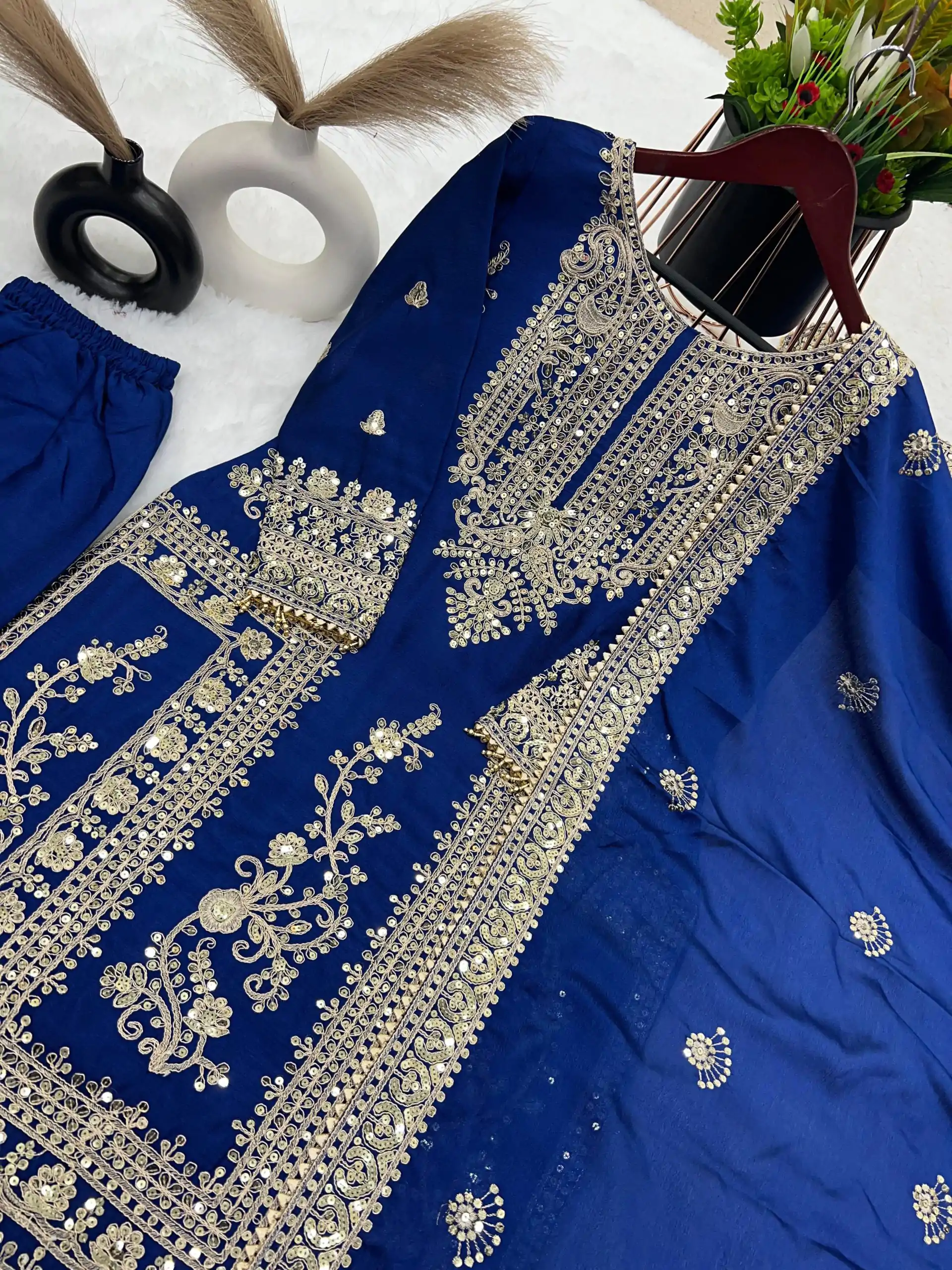 SRK 5146 Blue Color Pure Chinnon Silk Embroidery Coding Dori Salwar Suit Wedding, Party, Festive, Events Expected Delivery 4-6 Working Days @ 2199/- | Jump Suits, Casual Suits, Creative suits, Designer Suits, Palazzo Suits, Party Wear Suits, Patiala Suits, Salwar suit, Straight Suits