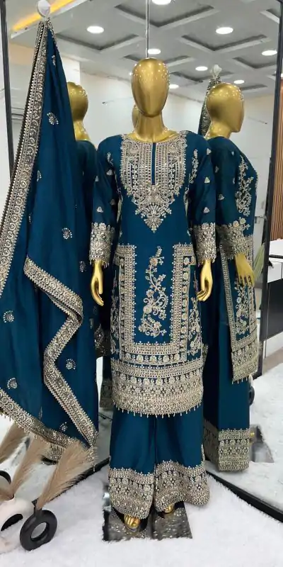 SRK 5146 Royal Blue Color Pure Chinnon Silk Embroidery Coding Dori Salwar Suit Wedding, Party, Festive, Events Expected Delivery 4-6 Working Days @ 2199/- | Jump Suits, Casual Suits, Creative suits, Designer Suits, Palazzo Suits, Party Wear Suits, Patiala Suits, Salwar suit, Straight Suits