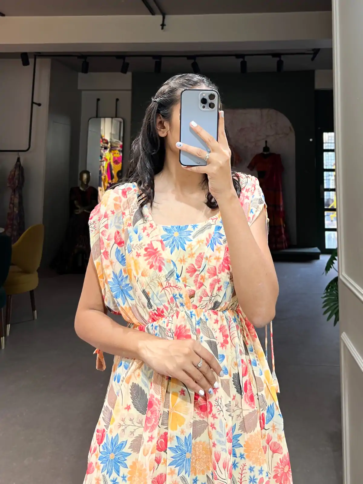 YNF 5015 Mustard Color Georgette Floral printed Gown Casual, Wedding, Festive, Events, Designer Party Wear, Delivery 4-6 Working Days @1649 | Bollywood Gowns, Creative Gowns, Designer Gowns, Embroidered Gowns, Gowns, Party Wear Gowns