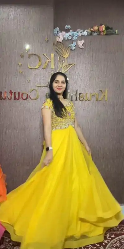 PC 374 Yellow Color Fox Georgette Embroidery Thread Work Gown Casual, Party Wear, Events, Festivals Wear Etc. Expected Delivery 4-6 Working Days @1799/- | Bollywood Gowns, Creative Gowns, Designer Gowns, Embroidered Gowns, Gowns, Party Wear Gowns