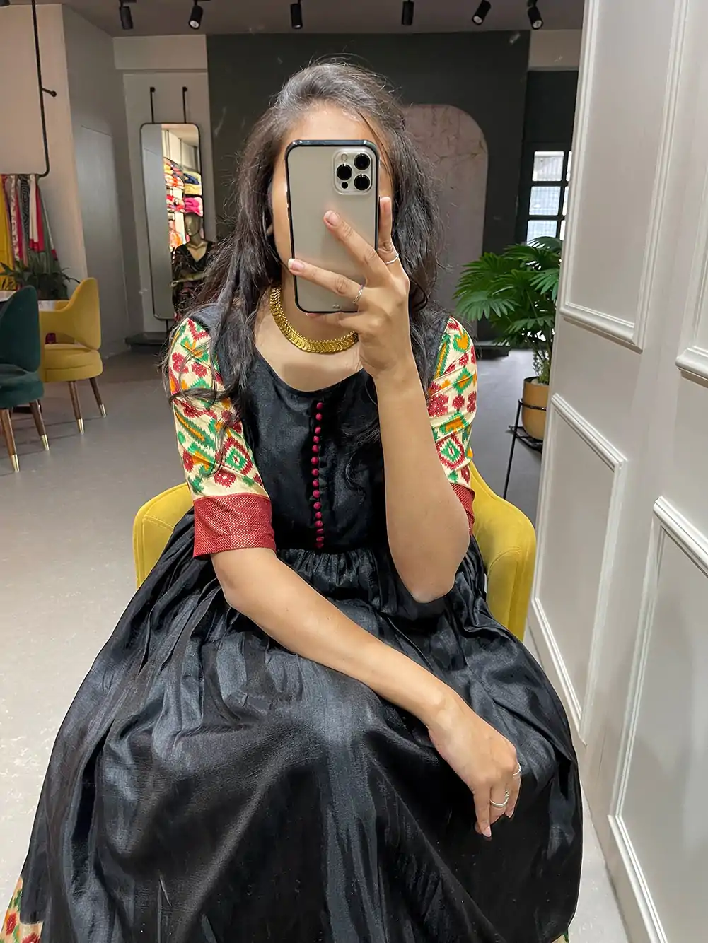 YNF 5033 Black Color Dola Silk Printed Foil Work Gown Casual, Wedding, Festive, Events, Designer Party Wear, Delivery 4-6 Working Days @1749 | Bollywood Gowns, Creative Gowns, Designer Gowns, Embroidered Gowns, Gowns, Party Wear Gowns