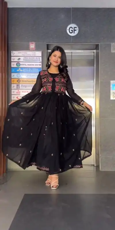 RTC 5714 Black Color Foix Georgette Thread Sequence Salwar Suit Wedding, Party, Festive, Events Etc. Expected Delivery 4-6 Working Days @2199/- | Casual Suits, Creative suits, Designer Suits, Palazzo Suits, Party Wear Suits, Patiala Suits, Salwar suit, Straight Suits
