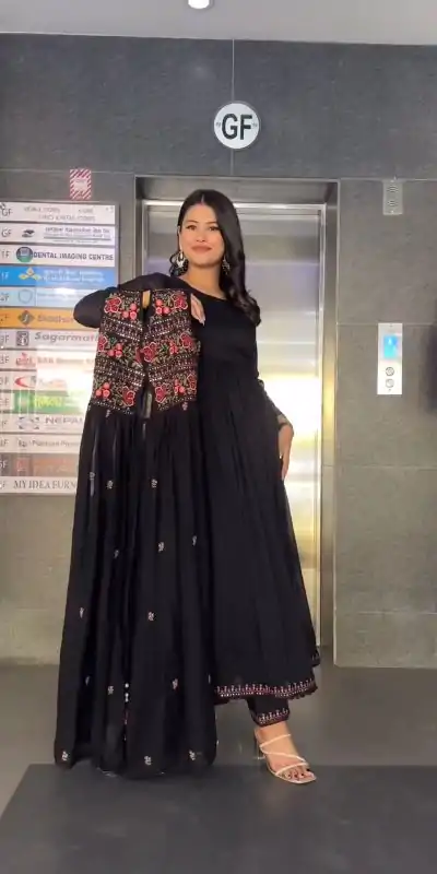 RTC 5714 Black Color Foix Georgette Thread Sequence Salwar Suit Wedding, Party, Festive, Events Etc. Expected Delivery 4-6 Working Days @2199/- | Casual Suits, Creative suits, Designer Suits, Palazzo Suits, Party Wear Suits, Patiala Suits, Salwar suit, Straight Suits