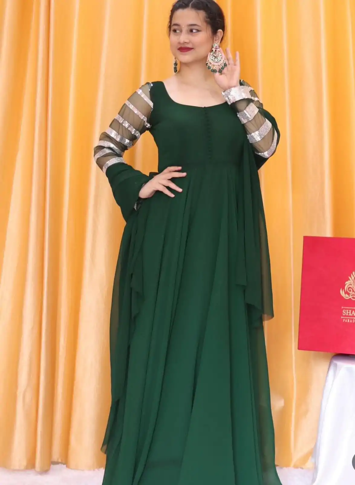 PC 381 Green color Georgette Embroidered Anarkali Suit Casual, Wedding, Party, Festive, Events . Expected Delivery  4-6 Working Days @1799/- | Anarkali Suits, Bollywood Anarkali, Creative-Anarkali, Designer Anarkali, Embroidered Anarkali, Party Wear Anarkali