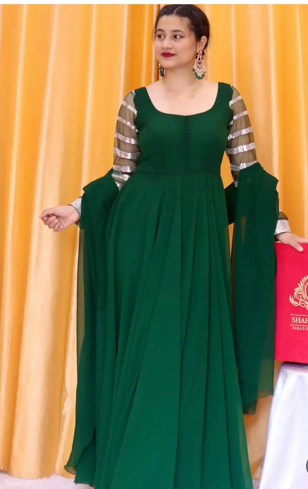 PC 381 Green color Georgette Embroidered Anarkali Suit Casual, Wedding, Party, Festive, Events . Expected Delivery  4-6 Working Days @1799/- | Anarkali Suits, Bollywood Anarkali, Creative-Anarkali, Designer Anarkali, Embroidered Anarkali, Party Wear Anarkali