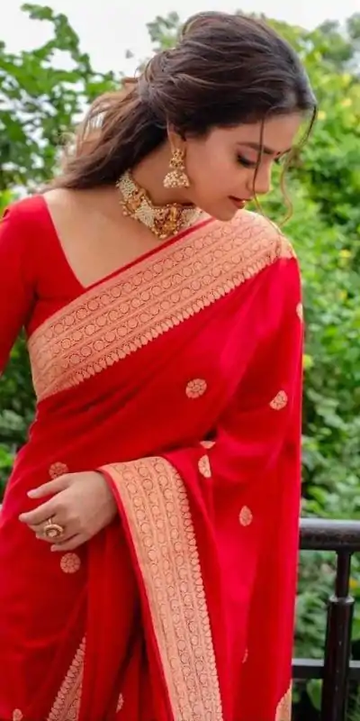 KP 4089 Red Color Soft Lichi Silk Jacquard On All Over Saree Casual, Party Wear, Wedding, Events Etc. Expected Delivery 4-6 Working Days @1299/- | Bollywood Sarees, Creative Sarees, Designer Sarees, Embroidered Sarees, Ethnic Saree, Modern Digital sarees, Party Wear Sarees, Sarees
