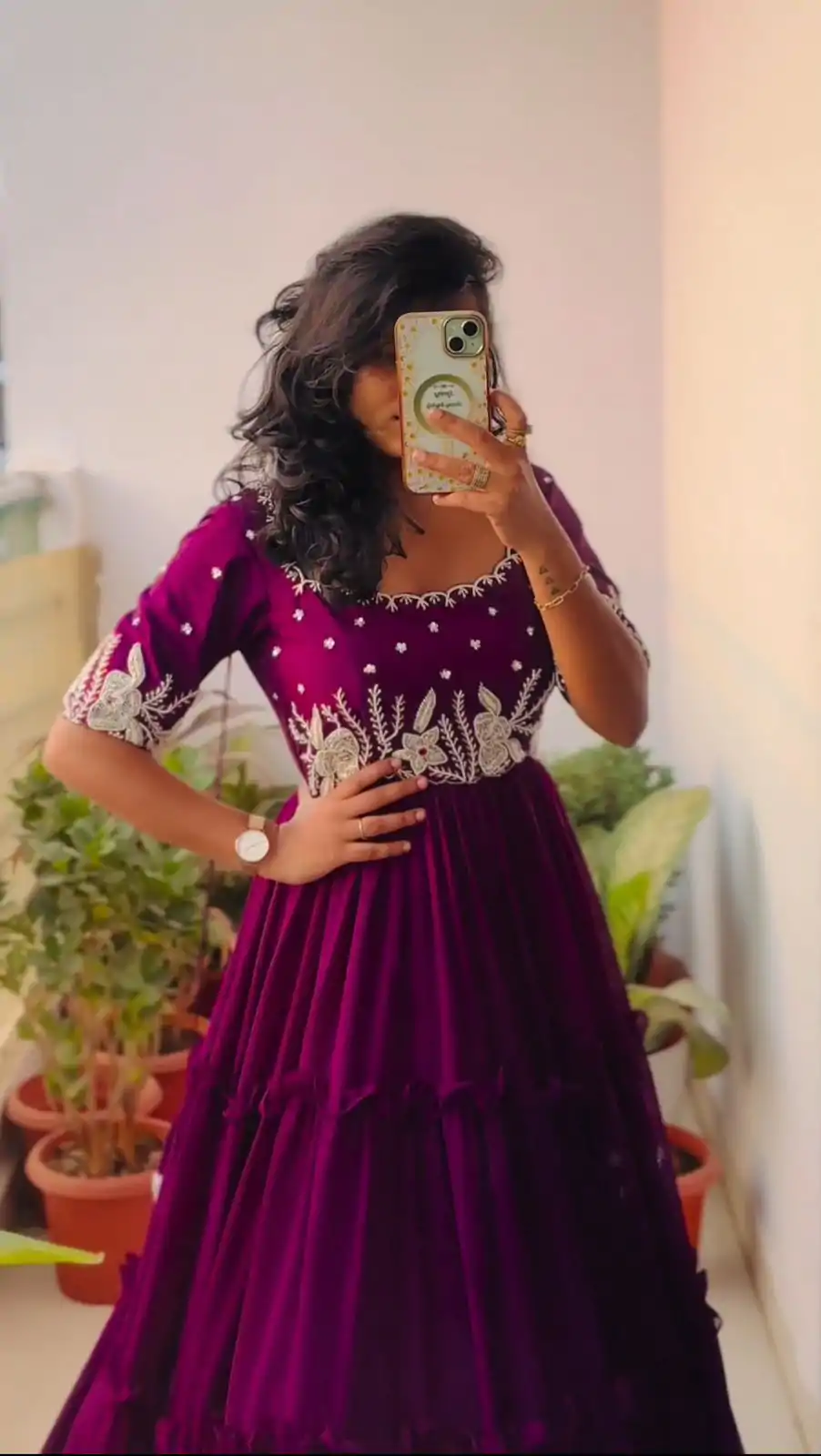 PC 378 Purple Color Fox Georgette Embroidery Thread Gown Casual, Party Wear, Events, Festivals Wear Etc. Expected Delivery 4-6 Working Days @1849/- | Bollywood Gowns, Creative Gowns, Designer Gowns, Embroidered Gowns, Gowns, Party Wear Gowns