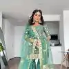 Nice Green Color Satin Thread Sequence Digital Print Salwar Suit