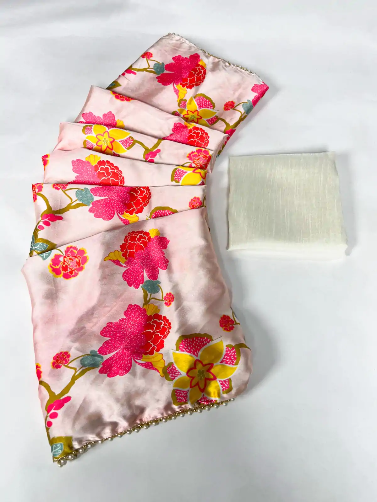 YNF 7028 Peach Color Satin Silk Floral Printed Lace Border Work Saree Casual Party Wear, Wedding, Events Etc. Expected Delivery 4-6 Working Days @1599/- | Bollywood Sarees, Creative Sarees, Designer Sarees, Embroidered Sarees, Ethnic Saree, Modern Digital sarees, Party Wear Sarees, Sarees