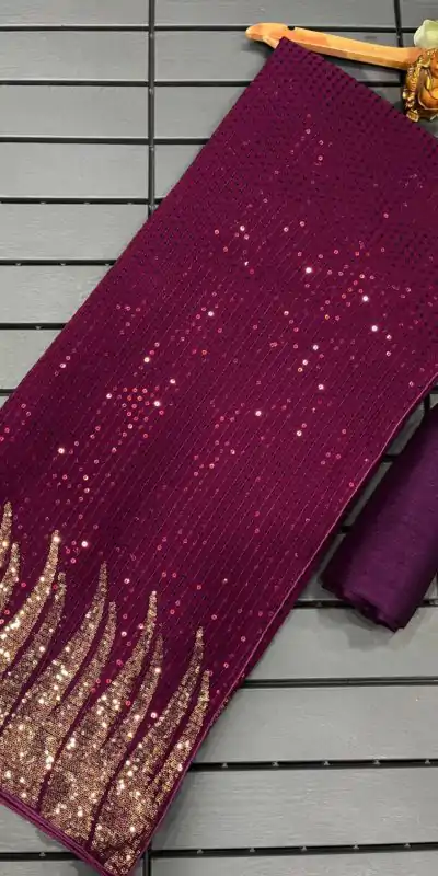 DF 3405 Purple Color Full Saree Of Heavy Quality 60 Gram Georgette Saree Casual, Party Wear, Wedding, Events Etc Delivery Expected.4-6 Working Days 1799/- | Bollywood Sarees, Creative Sarees, Designer Sarees, Embroidered Sarees, Ethnic Saree, Modern Digital sarees, Party Wear Sarees, Sarees