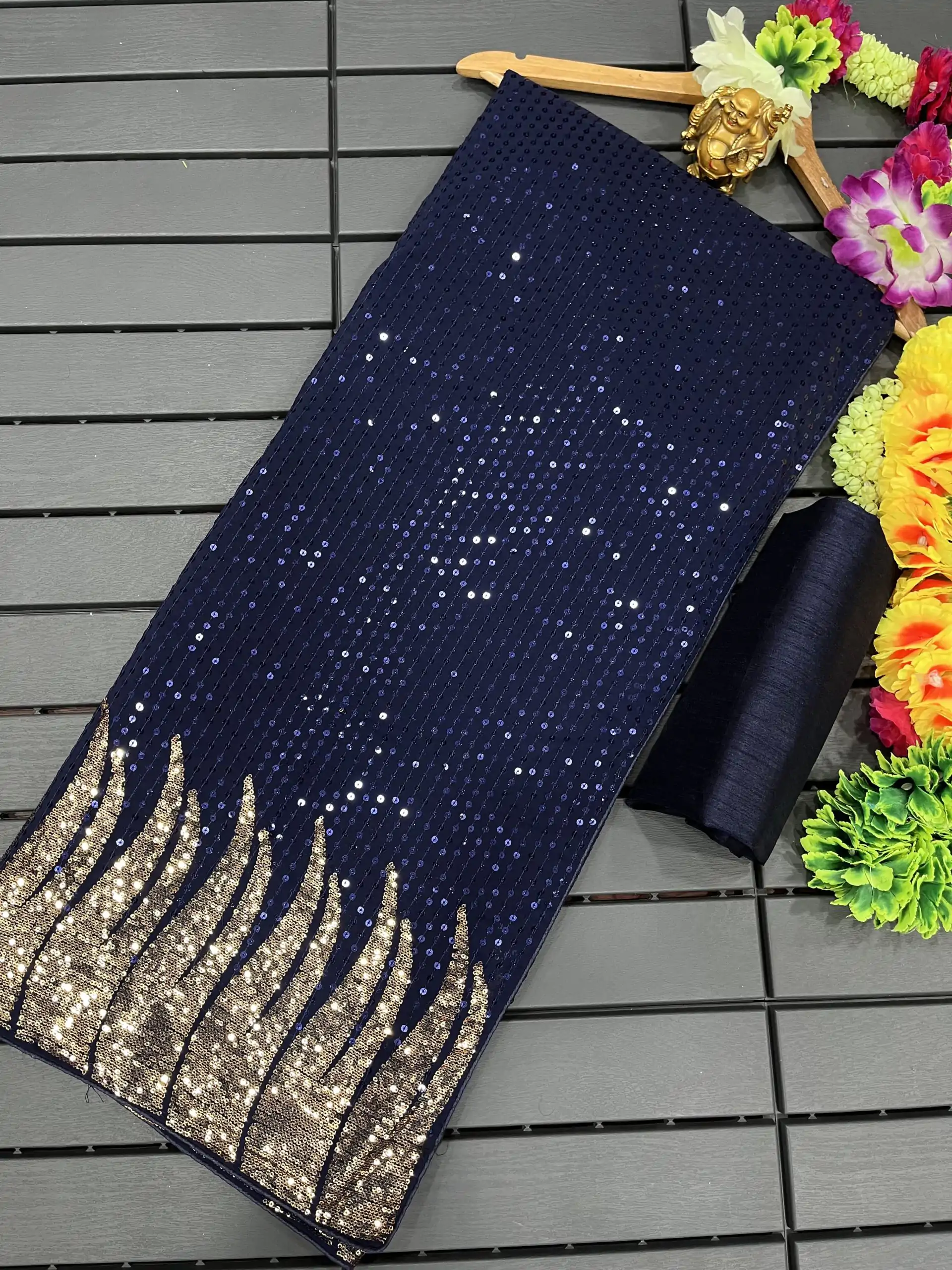 DF 3405 Royal Blue Full Saree Of Heavy Quality 60 Gram Georgette Saree Casual, Party Wear, Wedding, Events Etc Delivery Expected.4-6 Working Days 1799/- | Bollywood Sarees, Creative Sarees, Designer Sarees, Embroidered Sarees, Ethnic Saree, Modern Digital sarees, Party Wear Sarees, Sarees